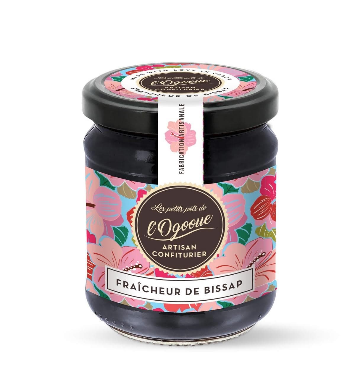 Confiture Bissap Fraîcheur – Hibiscus & Menthe – Gabon – 250g